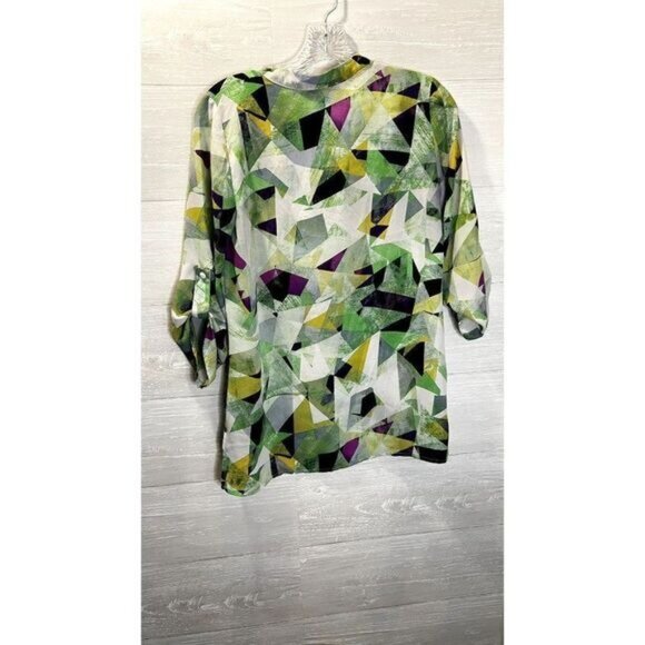 Body Central Women's Roll Tab Sleeve V Neck Pullover Blouse Top‎ - Picture 4 of 7